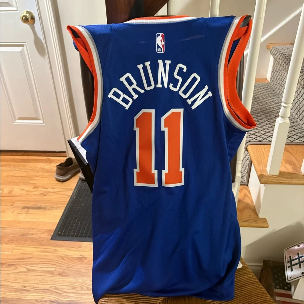 Nike New York Blue and Orange Basketball Jersey - Picture 2 of 4